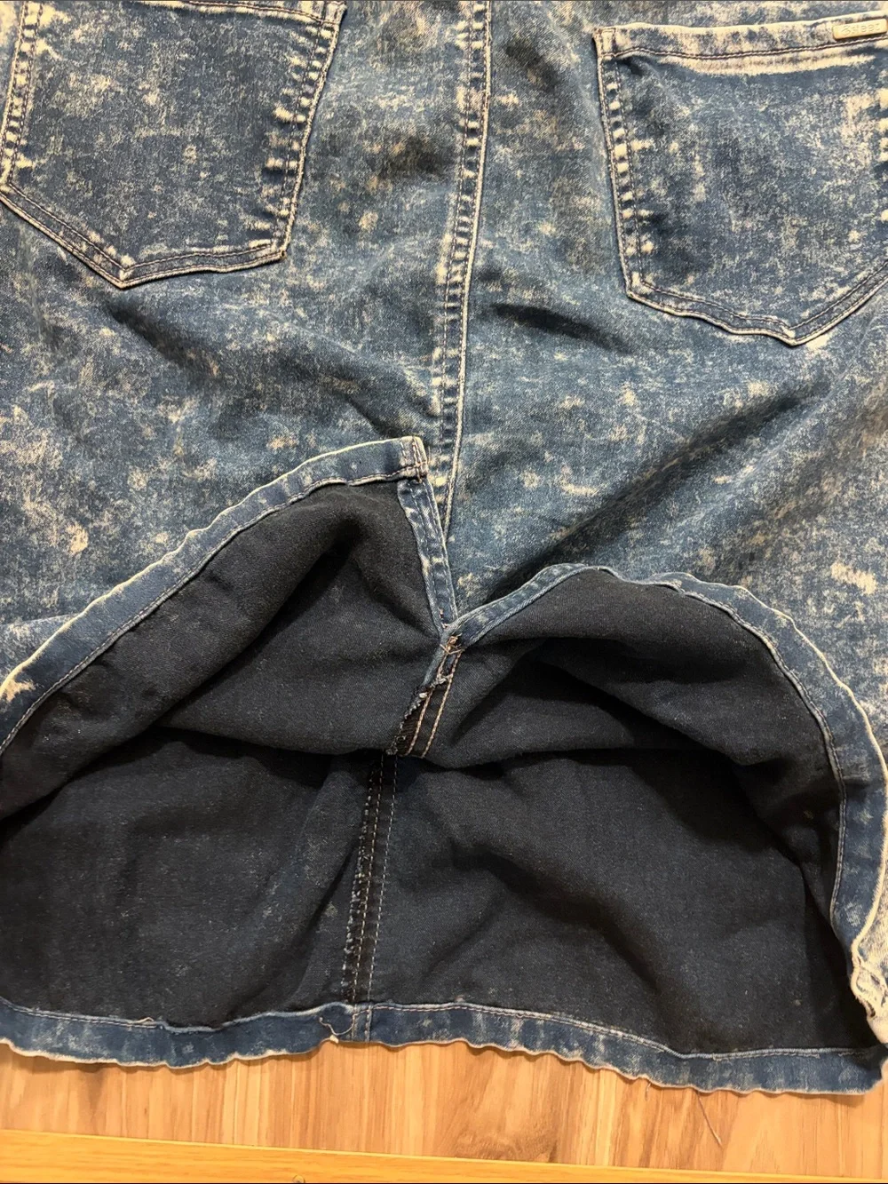Teeze Me Acid Wash Denim Pencil Skirt - Blue super soft
